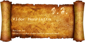 Vidor Henrietta névjegykártya